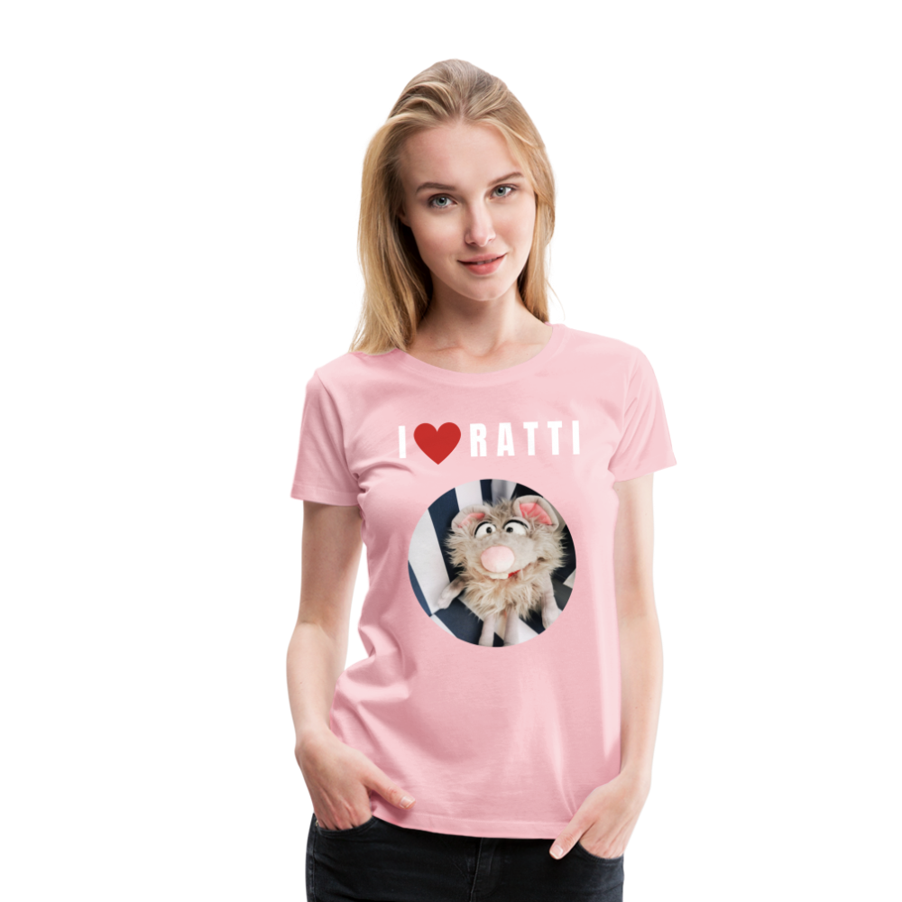 Frauen Premium T-Shirt - I love Ratti - Hellrosa