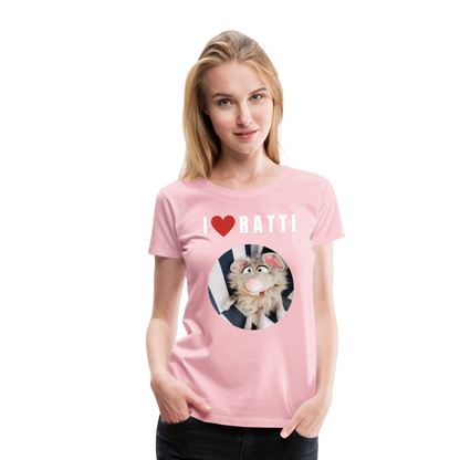 Frauen Premium T-Shirt - I love Ratti - Hellrosa