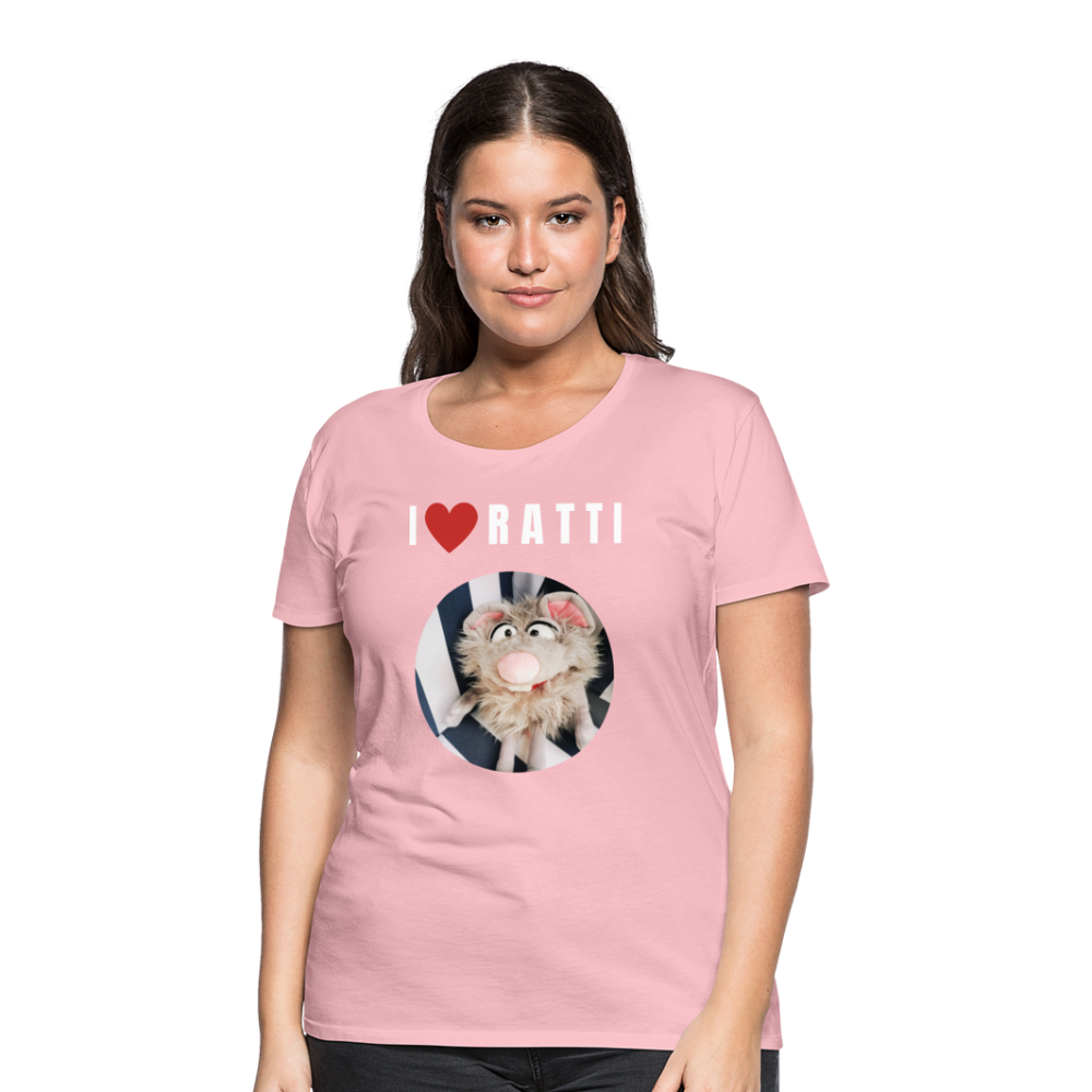 Frauen Premium T-Shirt - I love Ratti - Hellrosa