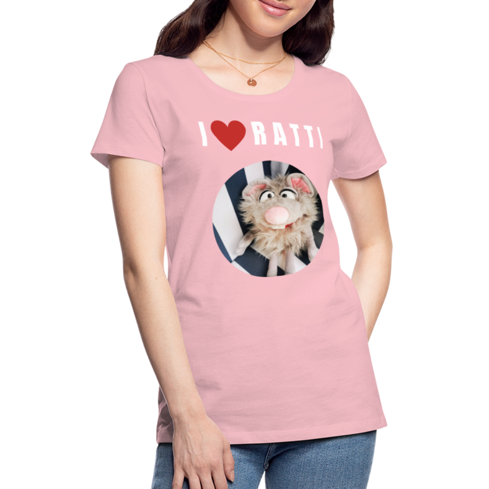 Frauen Premium T-Shirt - I love Ratti - Hellrosa