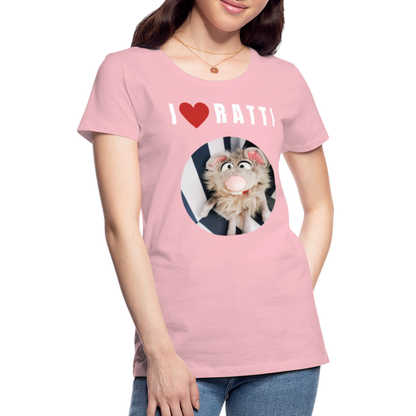 Frauen Premium T-Shirt - I love Ratti - Hellrosa