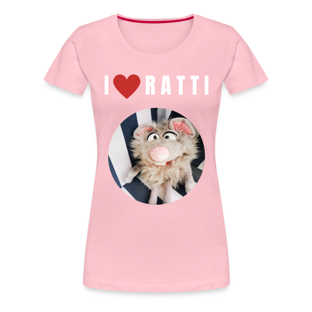 Frauen Premium T-Shirt - I love Ratti - Hellrosa