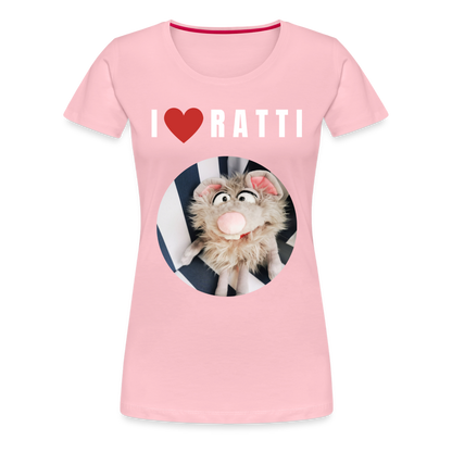 Frauen Premium T-Shirt - I love Ratti - Hellrosa