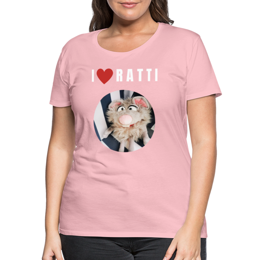 Frauen Premium T-Shirt - I love Ratti - Hellrosa