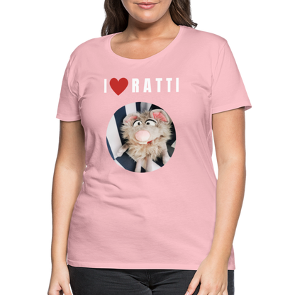 Frauen Premium T-Shirt - I love Ratti - Hellrosa