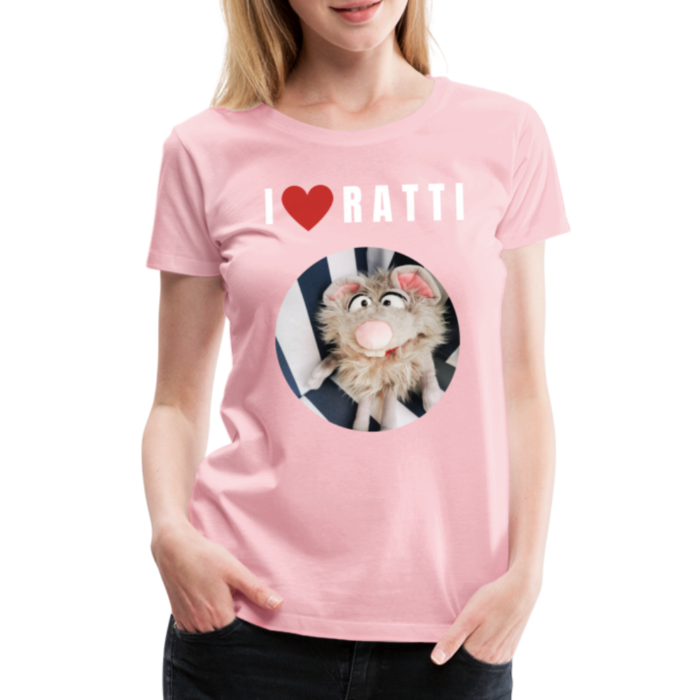 Frauen Premium T-Shirt - I love Ratti - Hellrosa