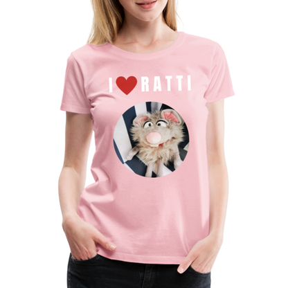 Frauen Premium T-Shirt - I love Ratti - Hellrosa