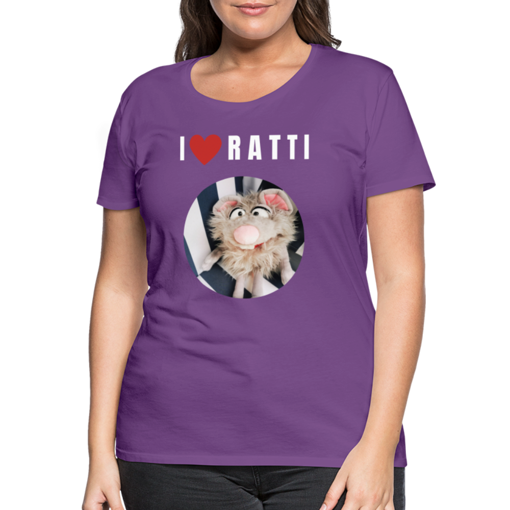 Frauen Premium T-Shirt - I love Ratti - Lila