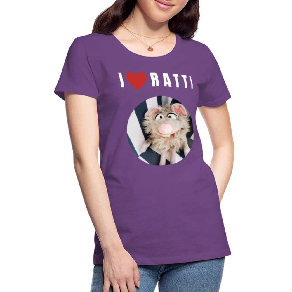 Frauen Premium T-Shirt - I love Ratti - Lila