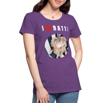 Frauen Premium T-Shirt - I love Ratti - Lila