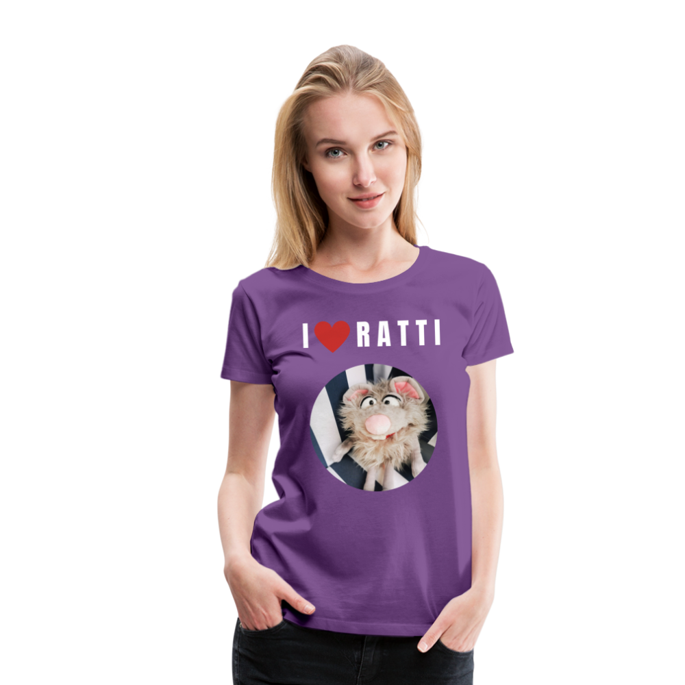 Frauen Premium T-Shirt - I love Ratti - Lila