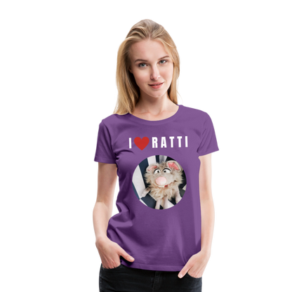 Frauen Premium T-Shirt - I love Ratti - Lila