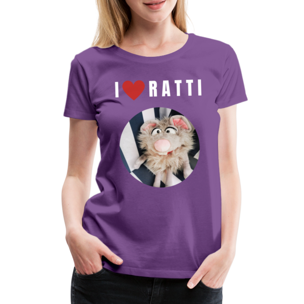 Frauen Premium T-Shirt - I love Ratti - Lila