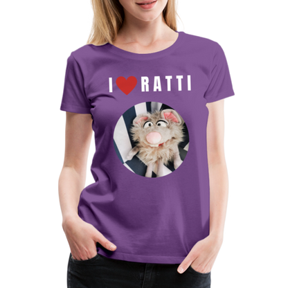 Frauen Premium T-Shirt - I love Ratti - Lila