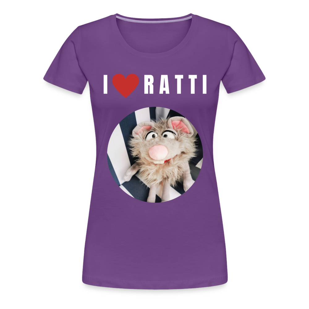 Frauen Premium T-Shirt - I love Ratti - Lila