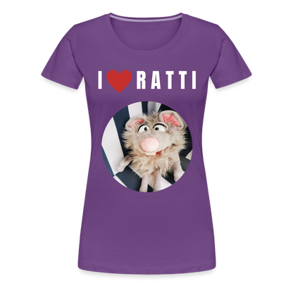 Frauen Premium T-Shirt - I love Ratti - Lila