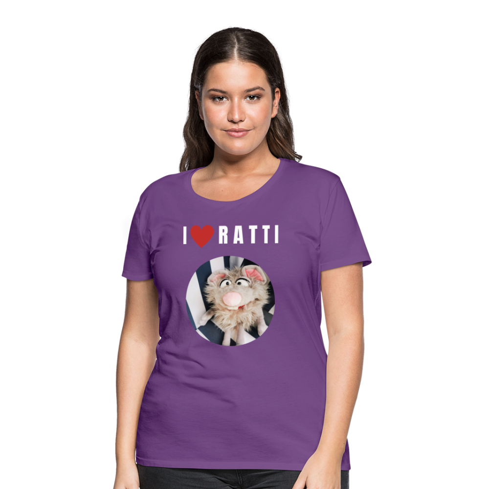 Frauen Premium T-Shirt - I love Ratti - Lila