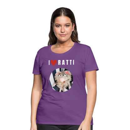 Frauen Premium T-Shirt - I love Ratti - Lila