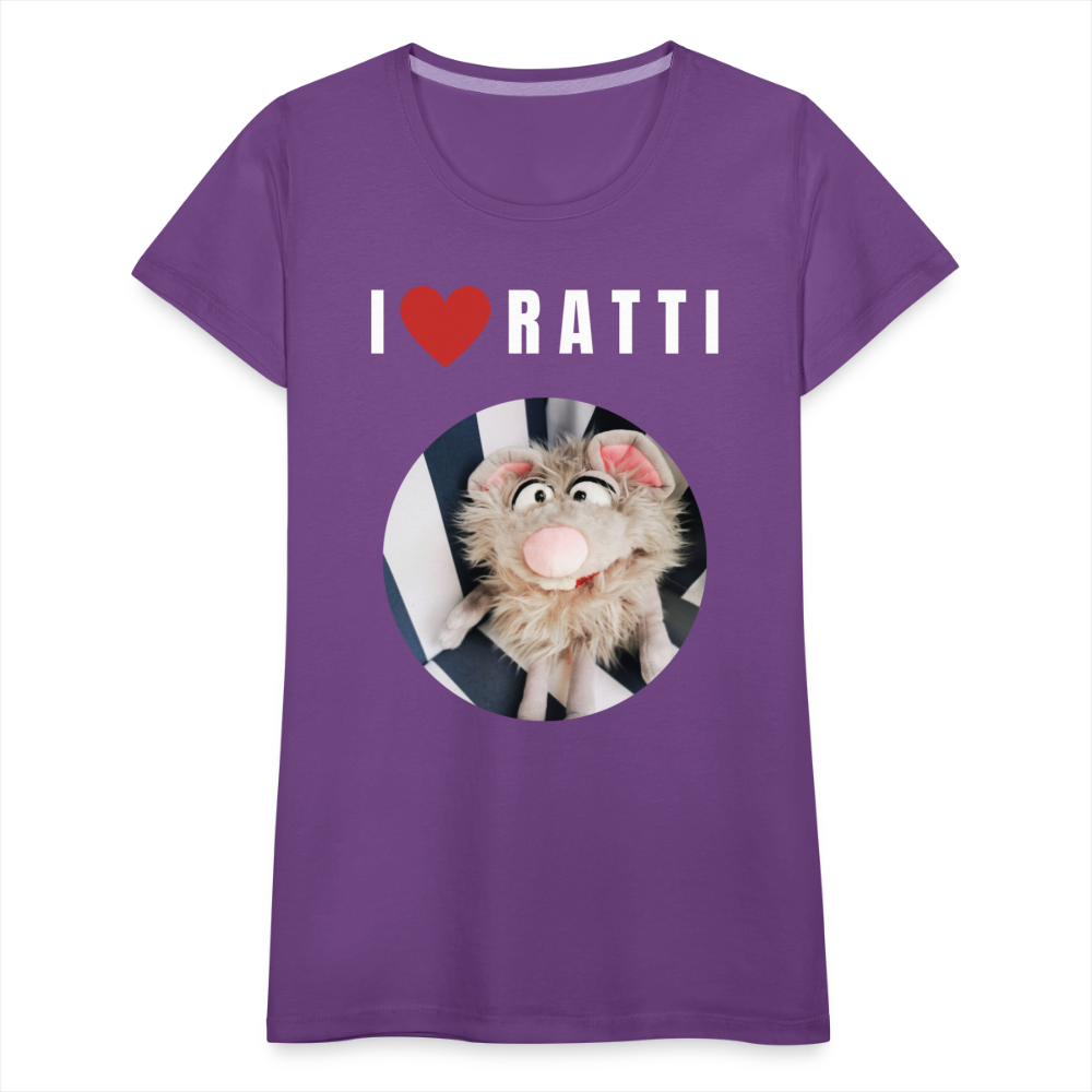 Frauen Premium T-Shirt - I love Ratti - Lila