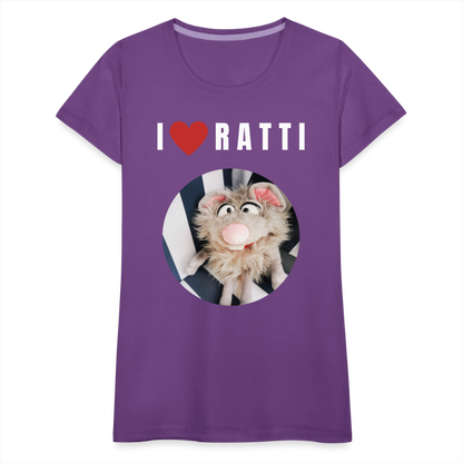 Frauen Premium T-Shirt - I love Ratti - Lila