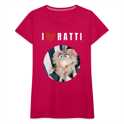 Frauen Premium T-Shirt - I love Ratti - dunkles Pink