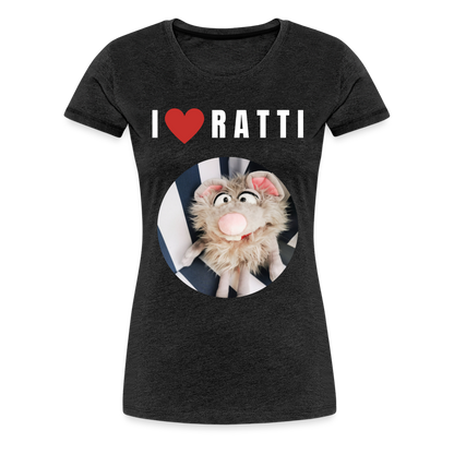 Frauen Premium T-Shirt - I love Ratti - Anthrazit