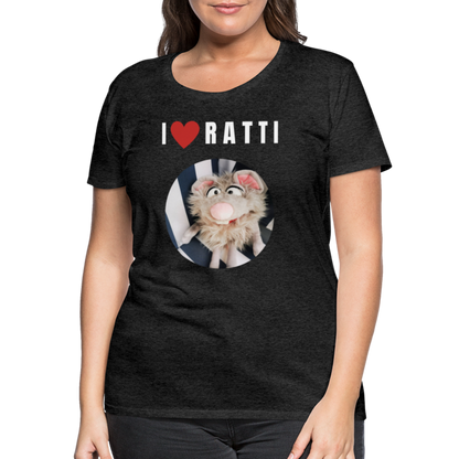 Frauen Premium T-Shirt - I love Ratti - Anthrazit