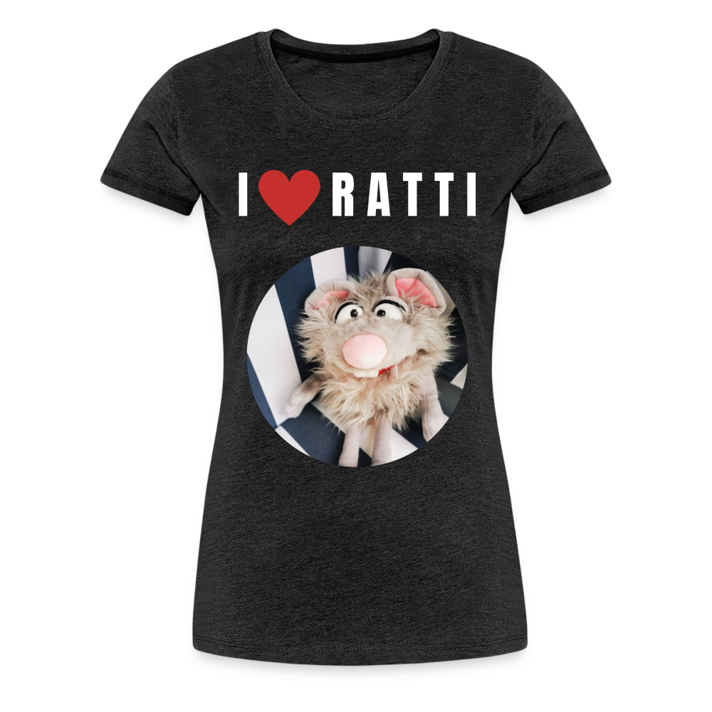 Frauen Premium T-Shirt - I love Ratti - Anthrazit