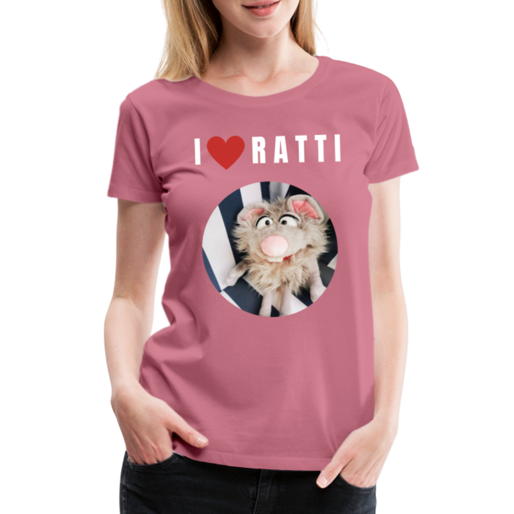 Frauen Premium T-Shirt - I love Ratti - Malve