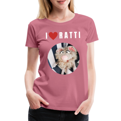 Frauen Premium T-Shirt - I love Ratti - Malve