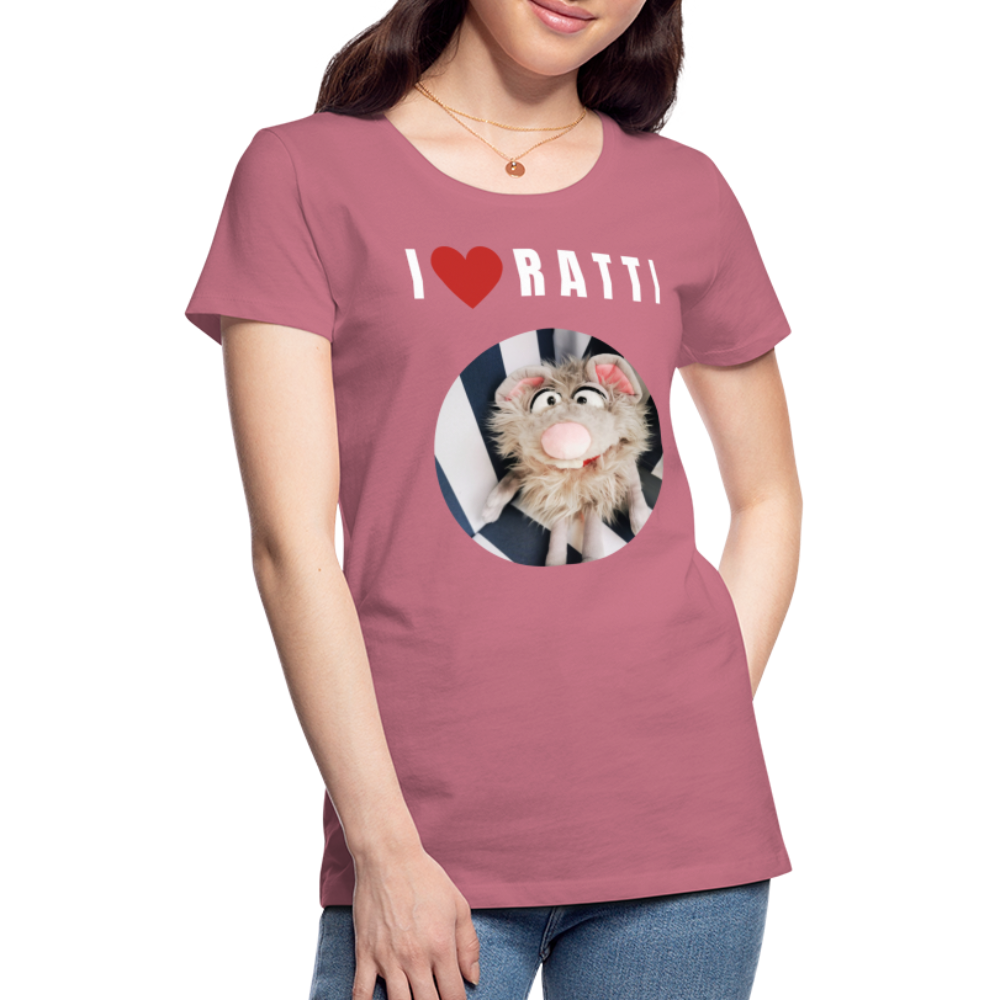 Frauen Premium T-Shirt - I love Ratti - Malve