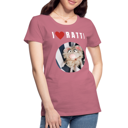 Frauen Premium T-Shirt - I love Ratti - Malve