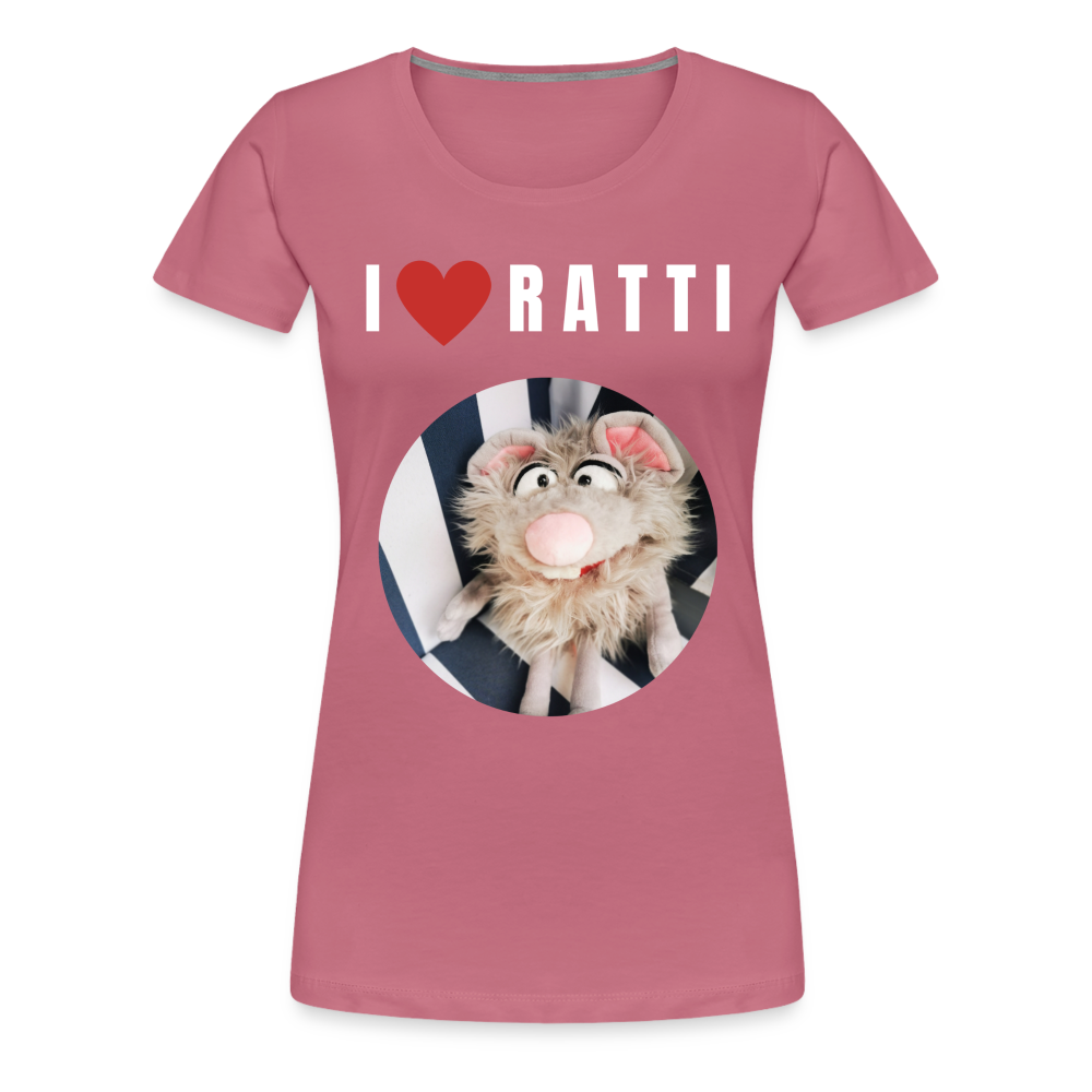 Frauen Premium T-Shirt - I love Ratti - Malve