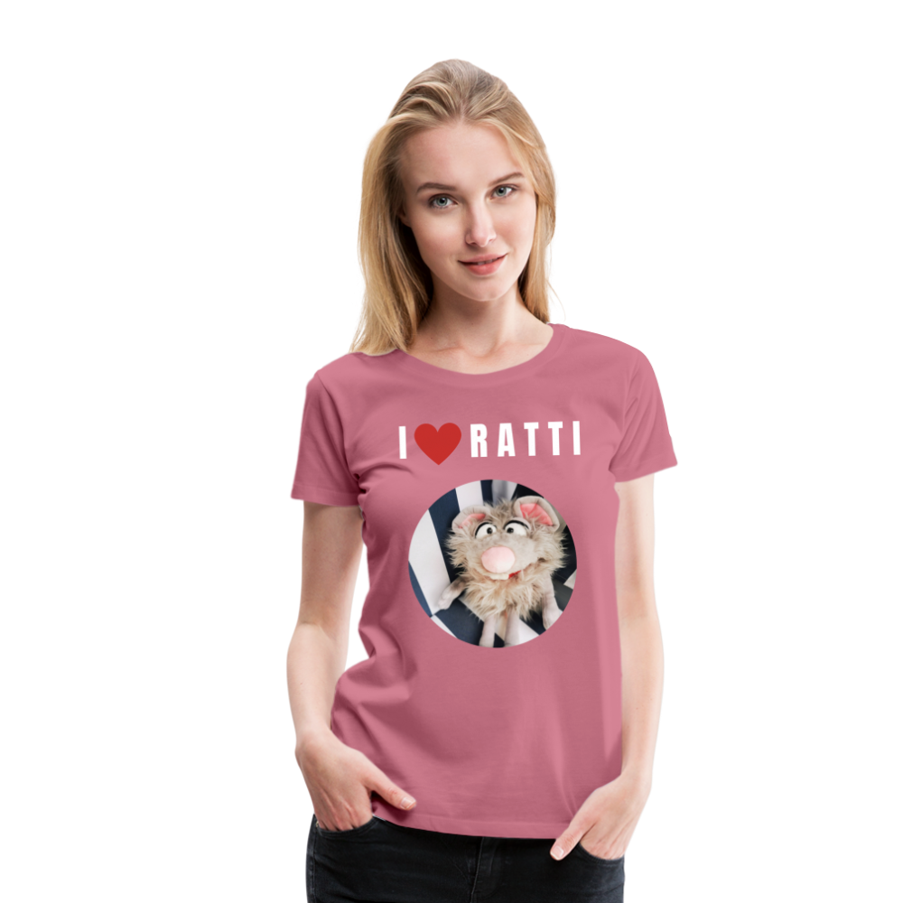 Frauen Premium T-Shirt - I love Ratti - Malve