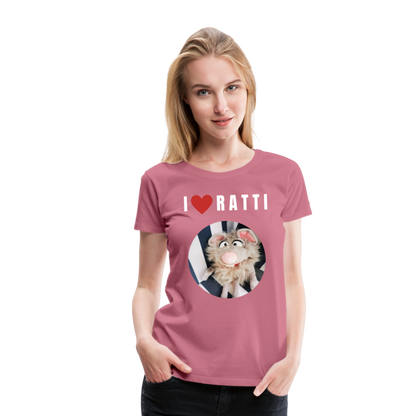 Frauen Premium T-Shirt - I love Ratti - Malve