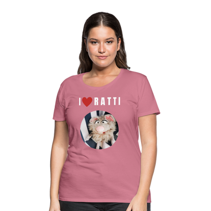 Frauen Premium T-Shirt - I love Ratti - Malve