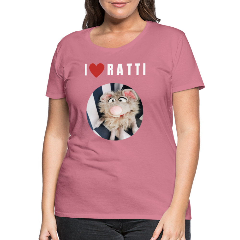 Frauen Premium T-Shirt - I love Ratti - Malve