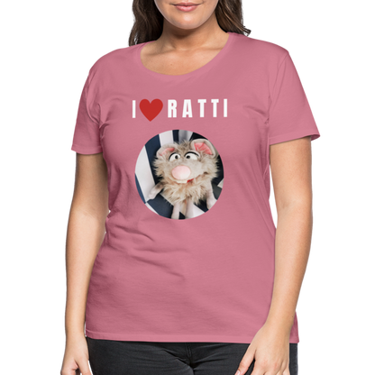 Frauen Premium T-Shirt - I love Ratti - Malve