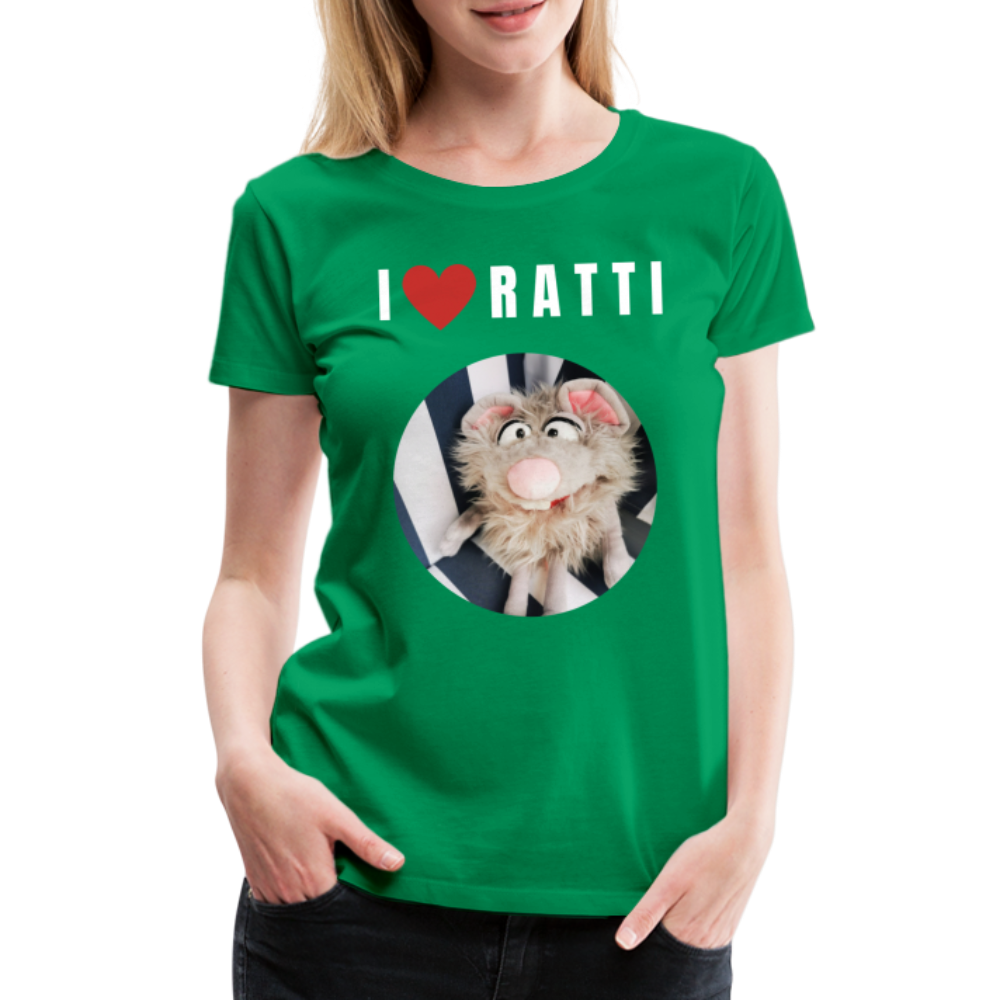 Frauen Premium T-Shirt - I love Ratti - Kelly Green