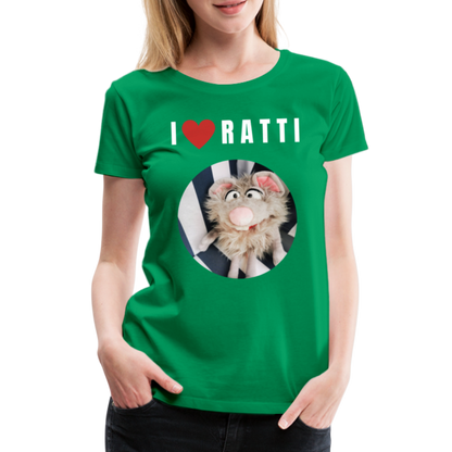 Frauen Premium T-Shirt - I love Ratti - Kelly Green