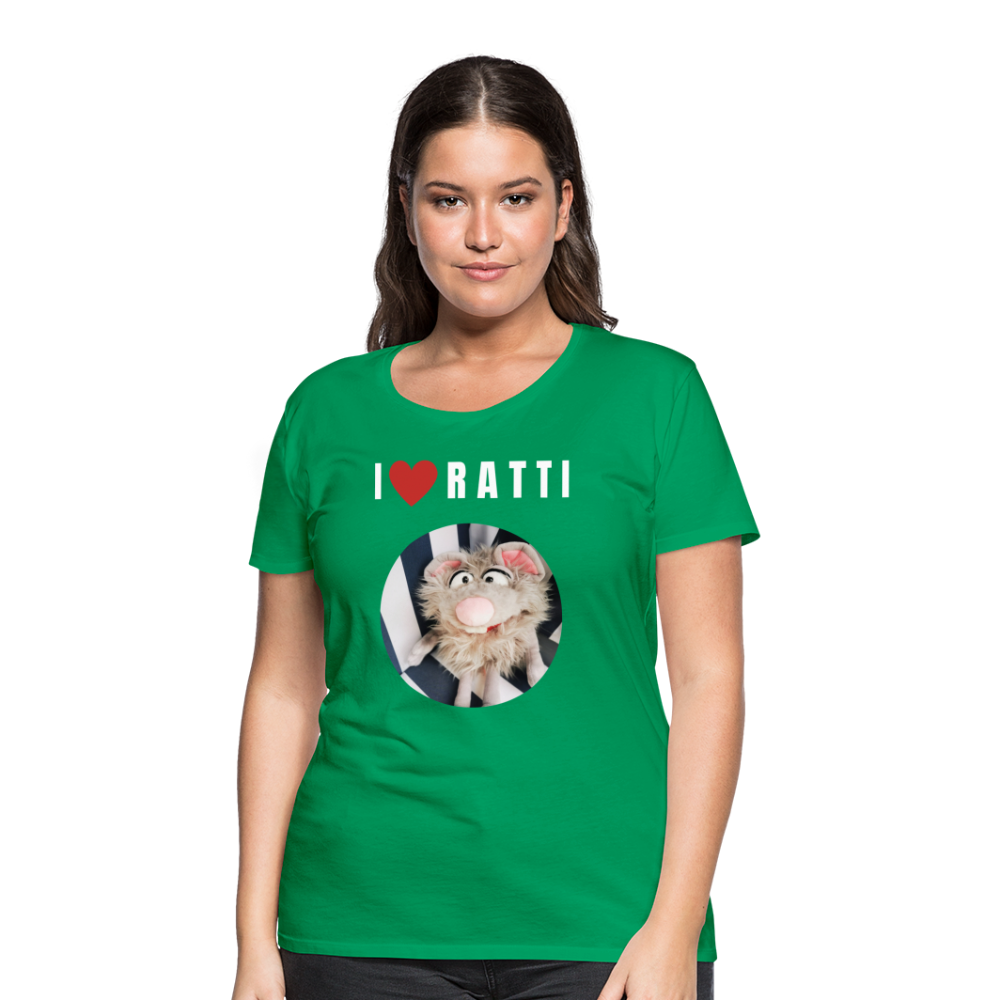 Frauen Premium T-Shirt - I love Ratti - Kelly Green