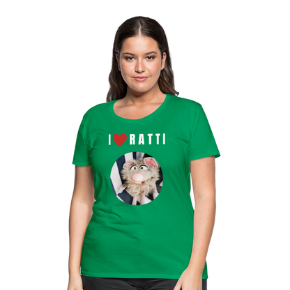 Frauen Premium T-Shirt - I love Ratti - Kelly Green