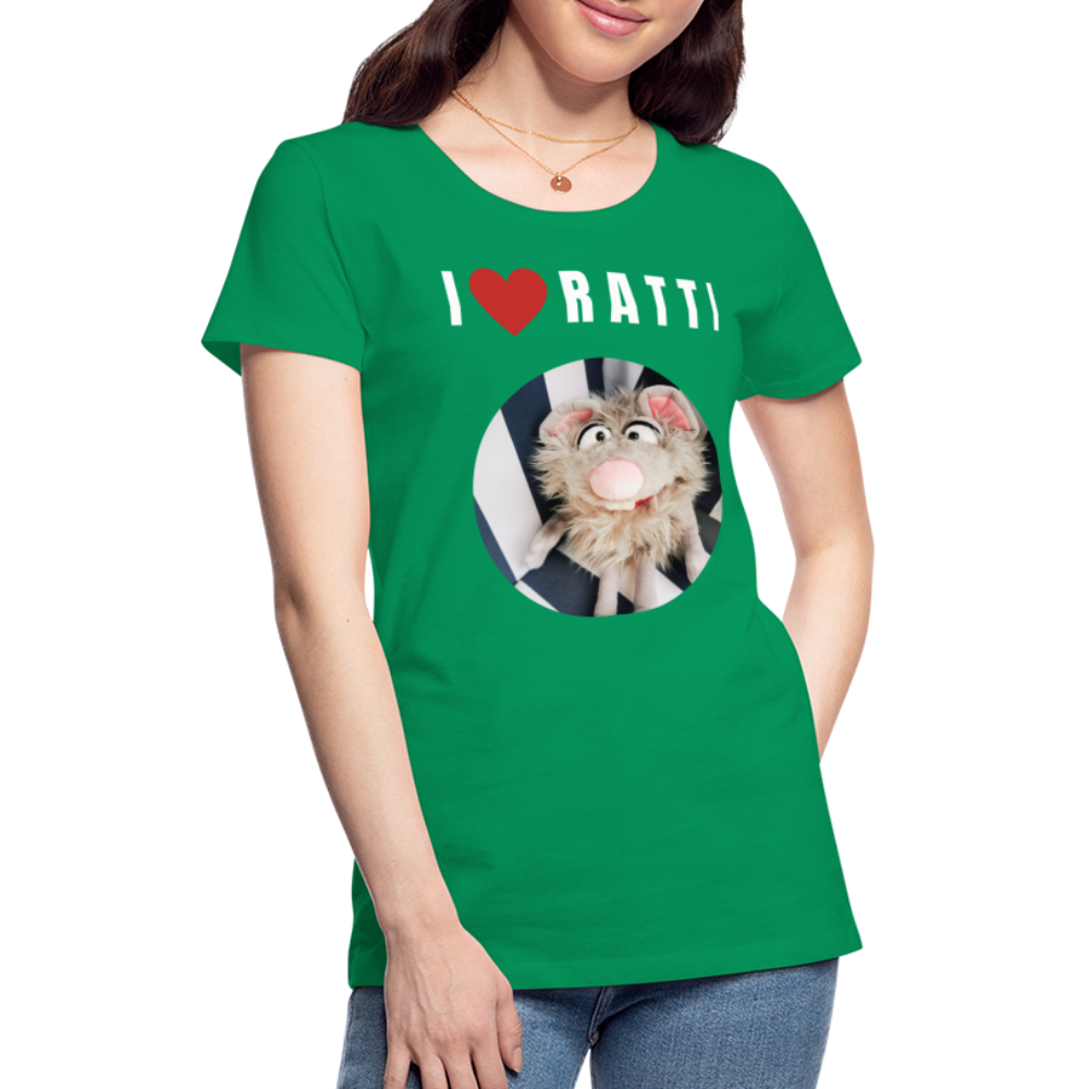 Frauen Premium T-Shirt - I love Ratti - Kelly Green