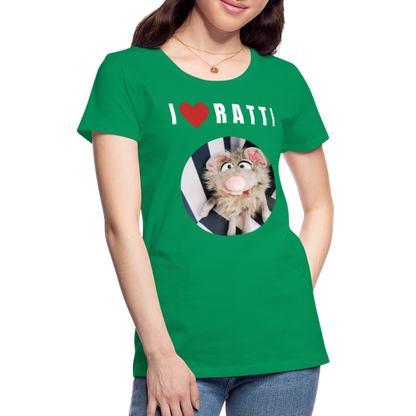 Frauen Premium T-Shirt - I love Ratti - Kelly Green