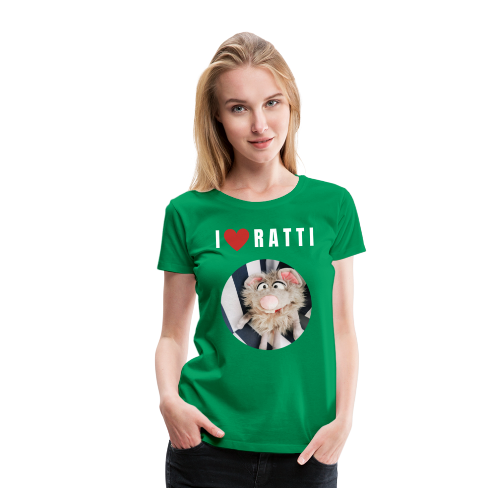 Frauen Premium T-Shirt - I love Ratti - Kelly Green