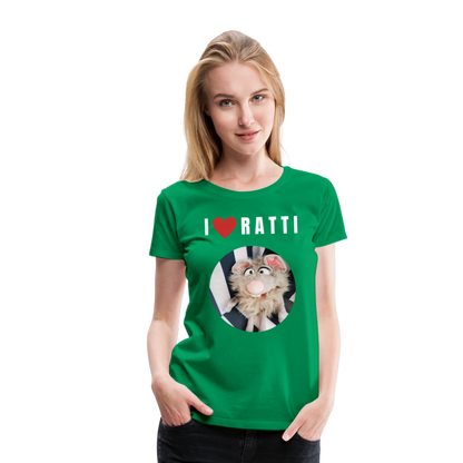 Frauen Premium T-Shirt - I love Ratti - Kelly Green