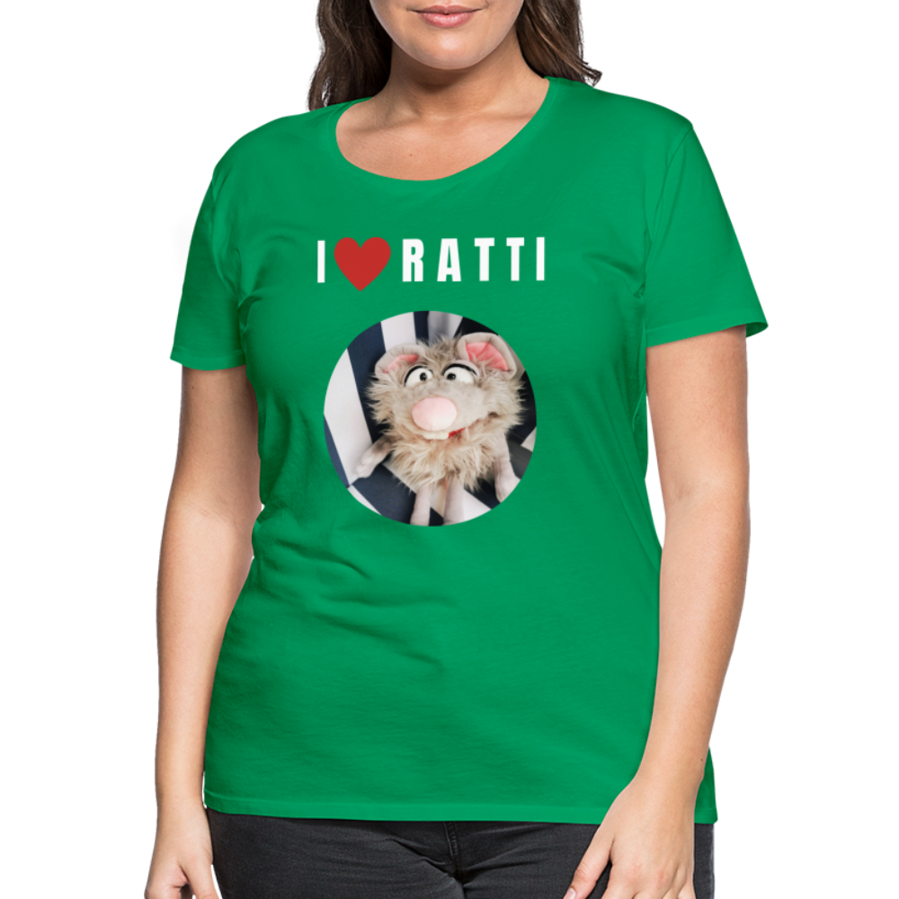 Frauen Premium T-Shirt - I love Ratti - Kelly Green