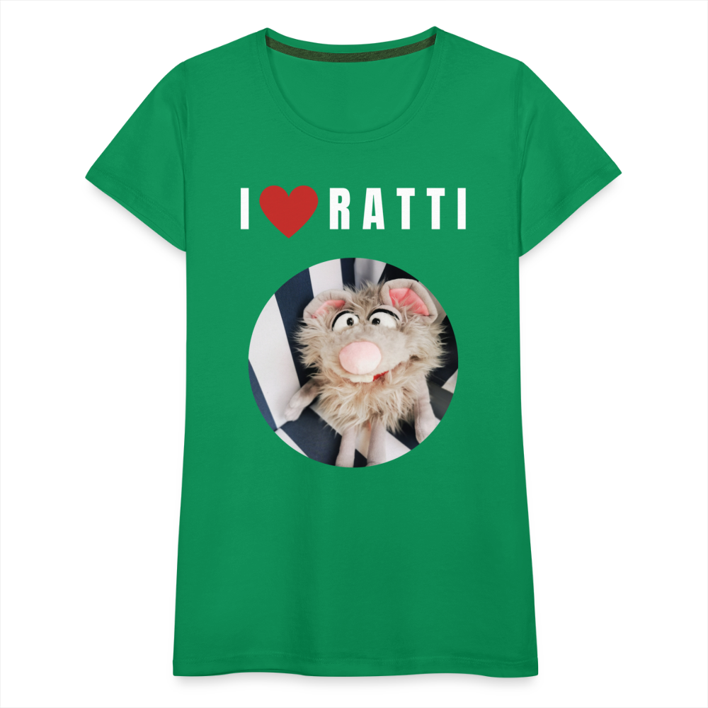 Frauen Premium T-Shirt - I love Ratti - Kelly Green