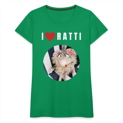 Frauen Premium T-Shirt - I love Ratti - Kelly Green