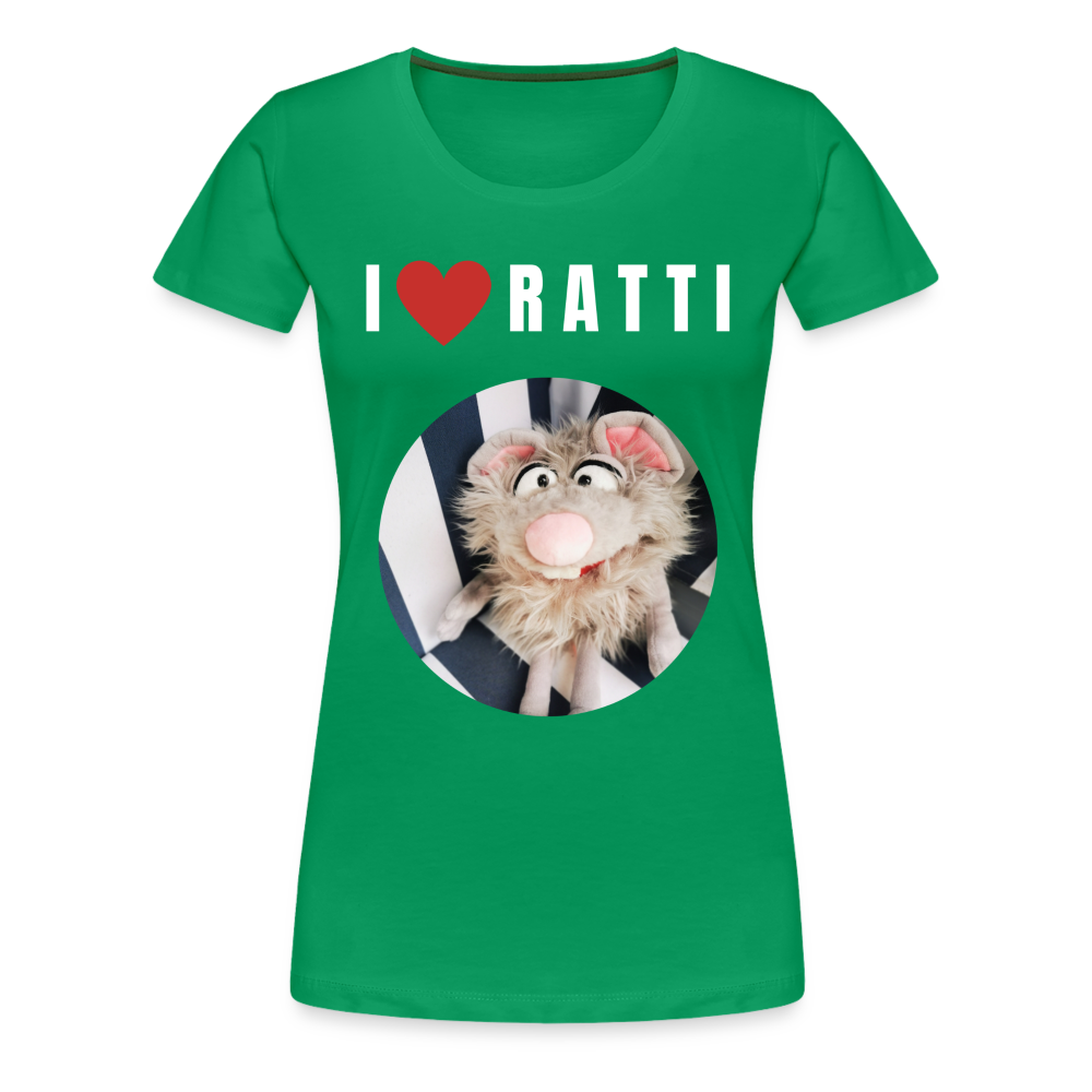 Frauen Premium T-Shirt - I love Ratti - Kelly Green